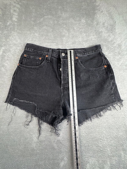 Levi's 501 Black Denim Cutoff Shorts W30