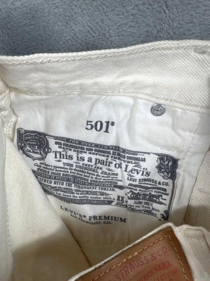 Levi's 501 White Denim Shorts W24