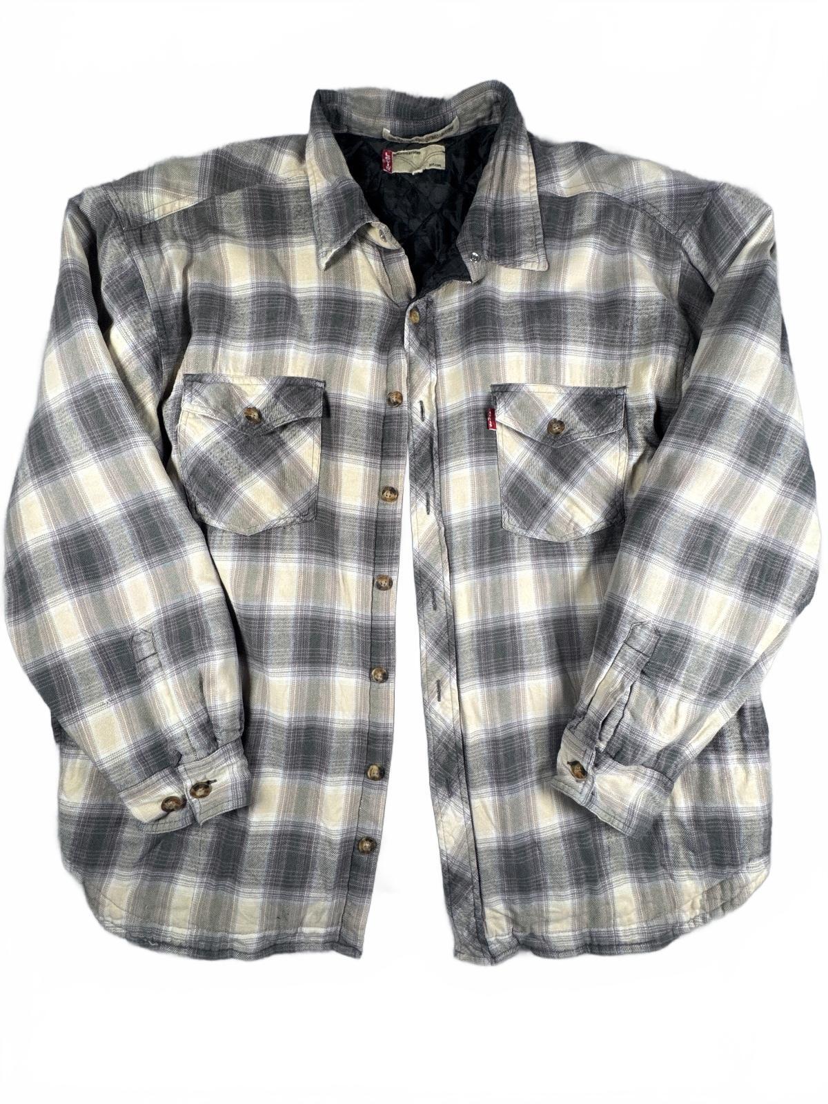 Levi's Quilted Lined Plaid Shirt Jacket Size XL