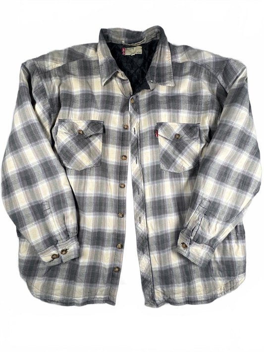 Levi's Quilted Lined Plaid Shirt Jacket Size XL