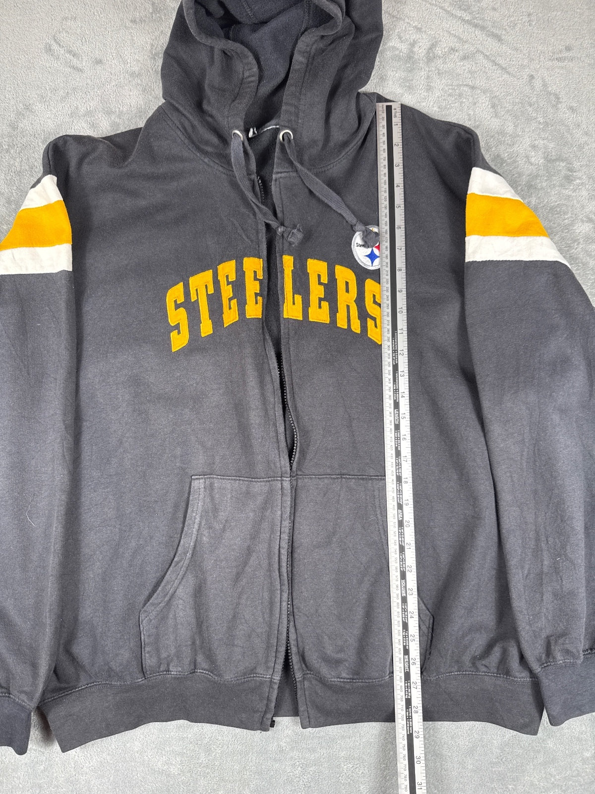Pittsburgh Steelers Zip-Up Hoodie Sweatshirt Black Yellow