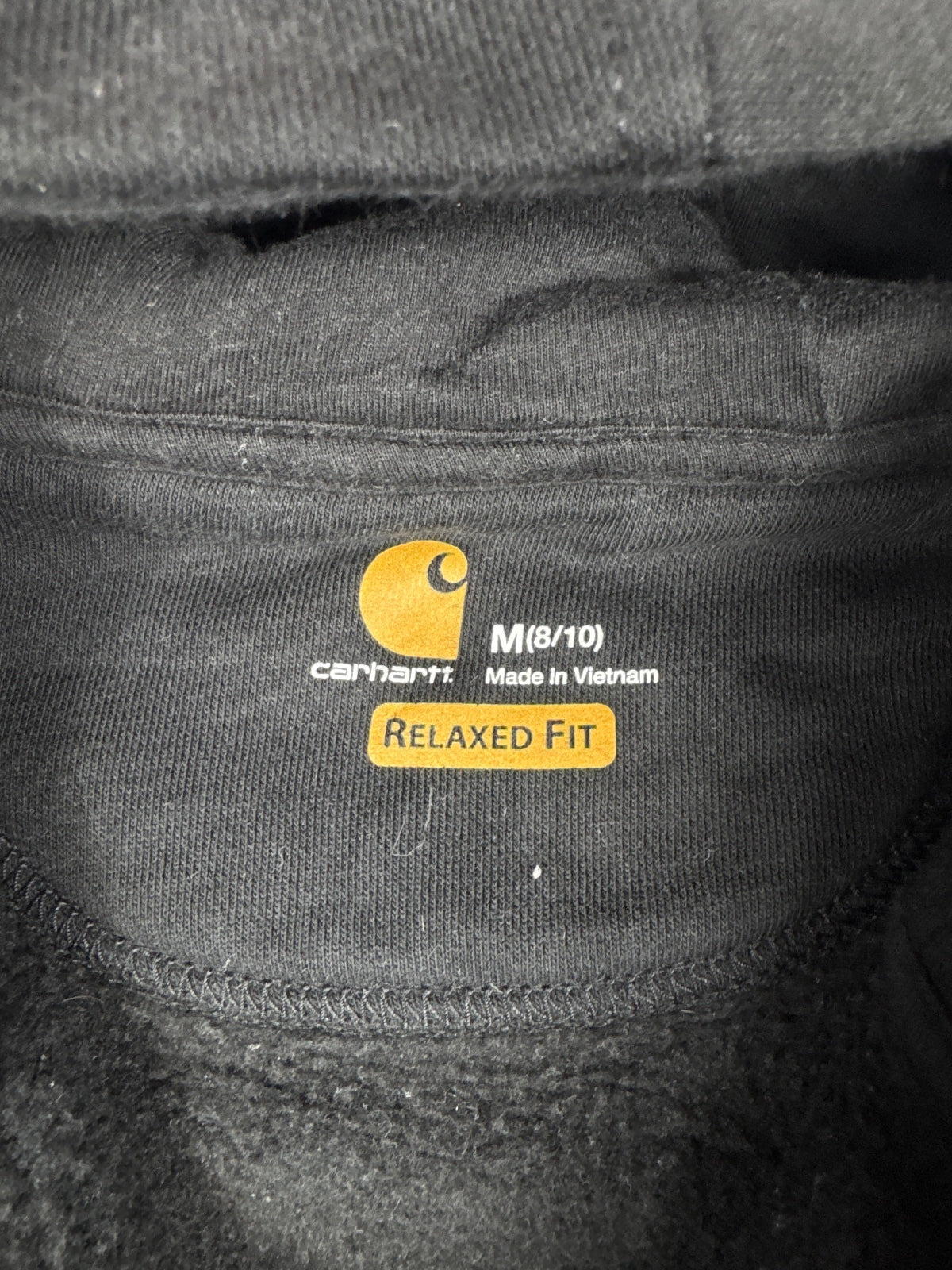 Carhartt Black Relaxed Fit Hooded Zip-Up Sweatshirt Size M