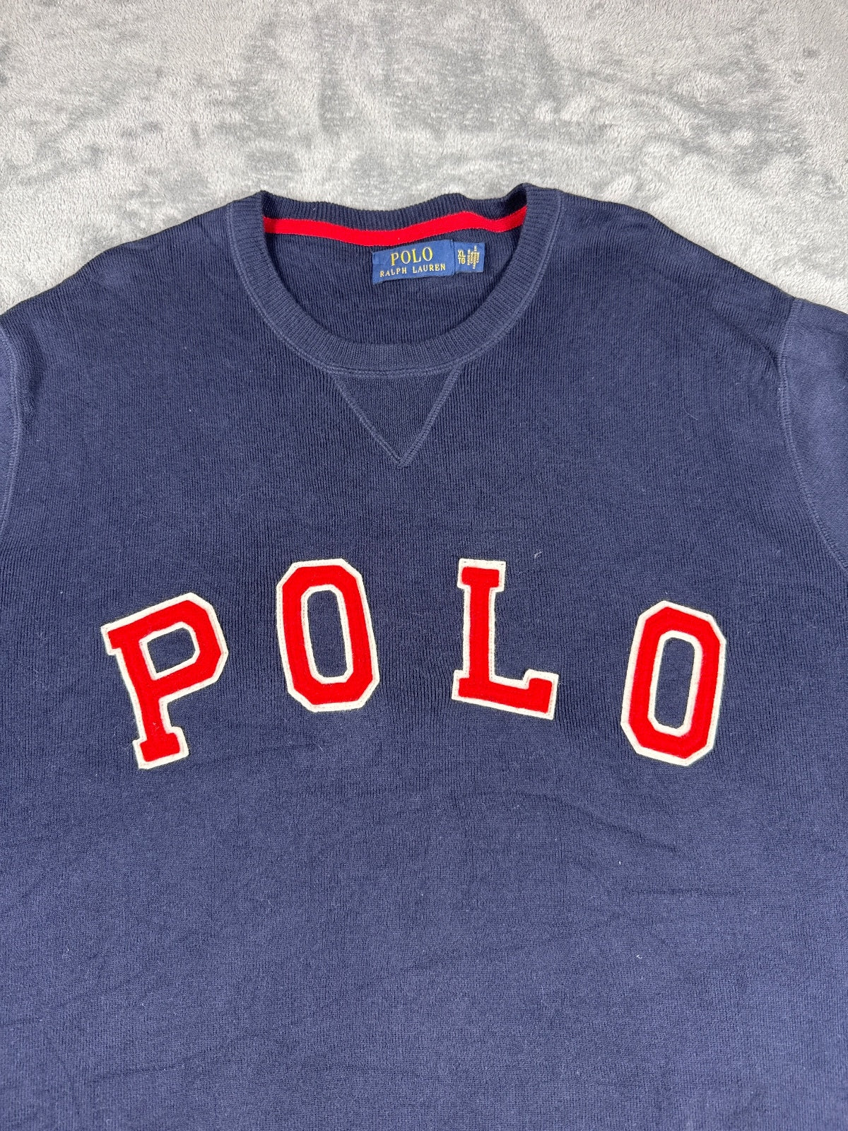 Vintage Polo Ralph Lauren Navy Blue Crewneck Sweatshirt - XL