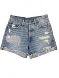 Levi's 501 Distressed Denim Shorts W25