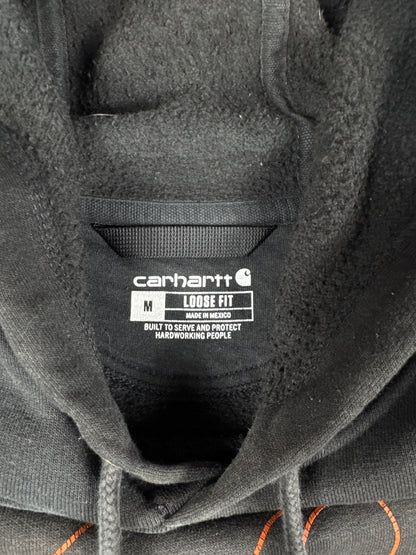 Carhartt Black Hoodie with Orange Logo Established 1889