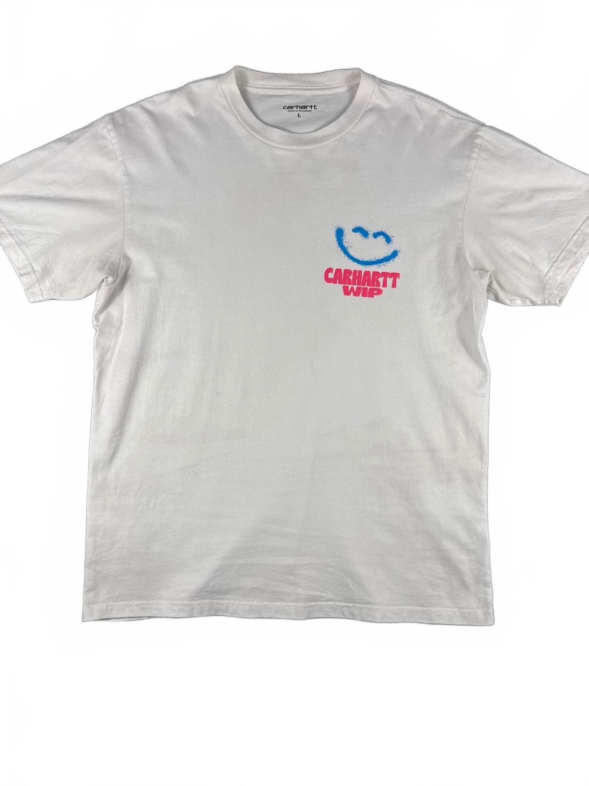 Carhartt WIP White Smiley Logo T-Shirt Large