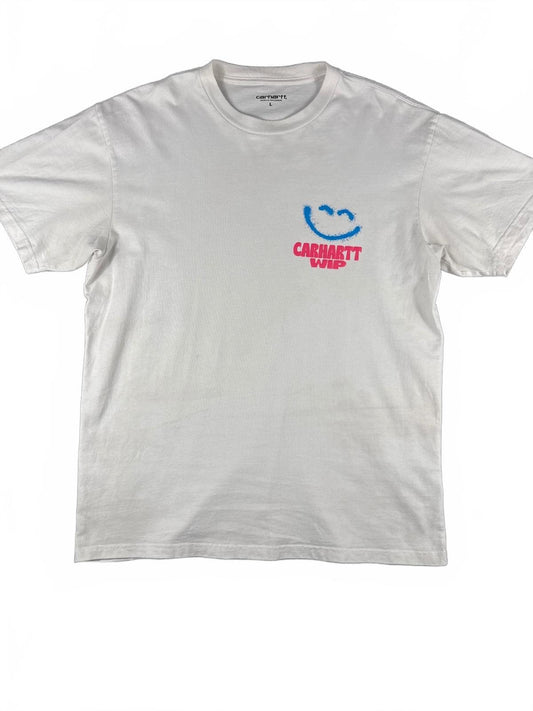Carhartt WIP White Smiley Logo T-Shirt Large