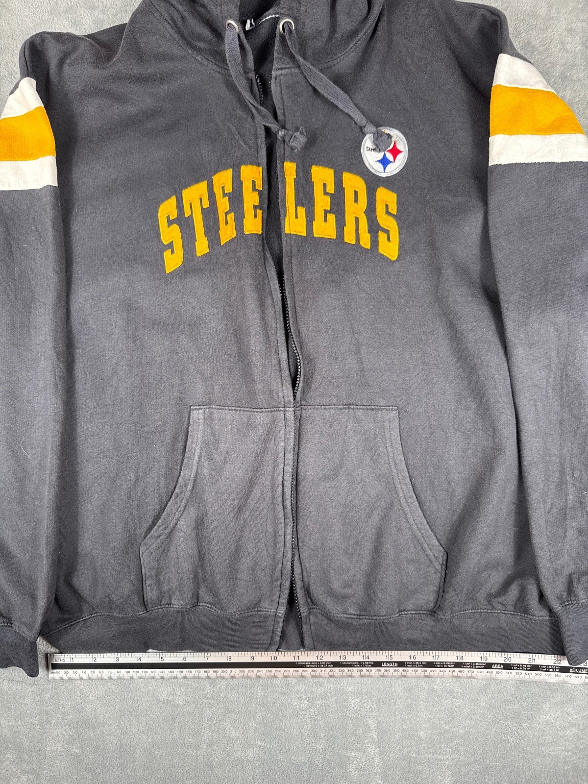 Pittsburgh Steelers Zip-Up Hoodie Sweatshirt Black Yellow
