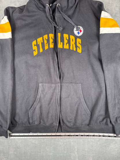 Pittsburgh Steelers Zip-Up Hoodie Sweatshirt Black Yellow
