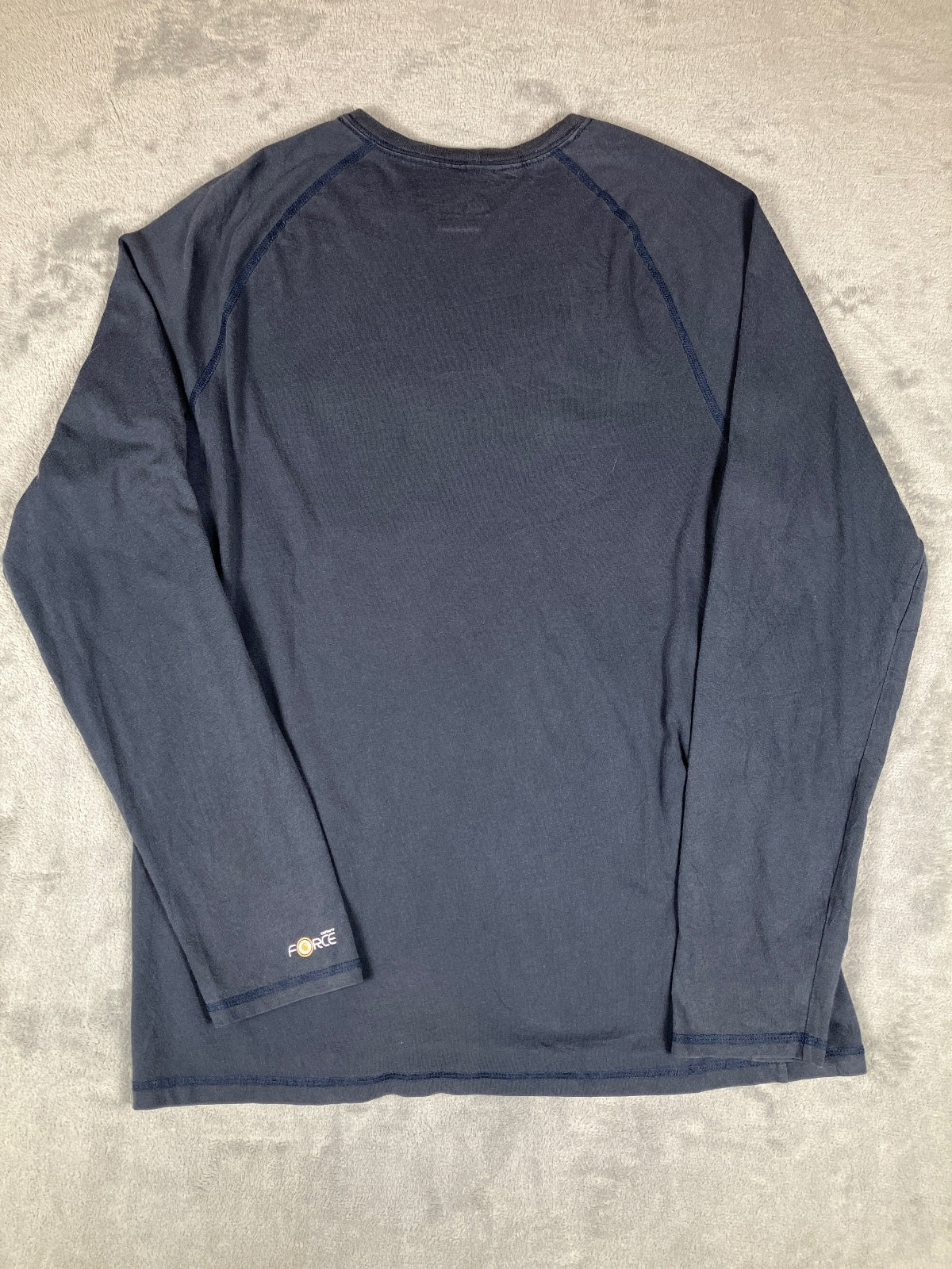 Carhartt Relaxed Fit Long Sleeve Navy Blue Pocket T-Shirt, M