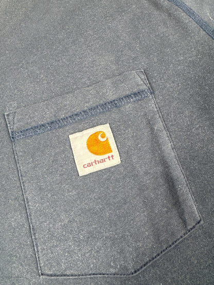 Carhartt Relaxed Fit Long Sleeve Navy T-Shirt Size XL