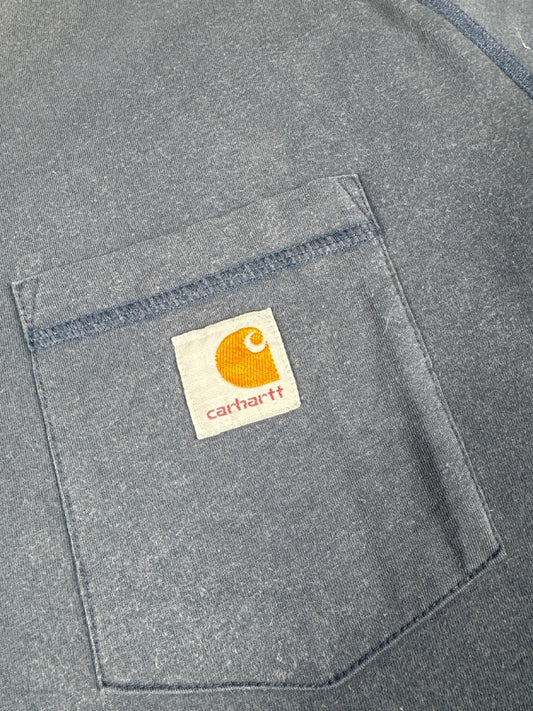 Carhartt Relaxed Fit Long Sleeve Navy T-Shirt Size XL
