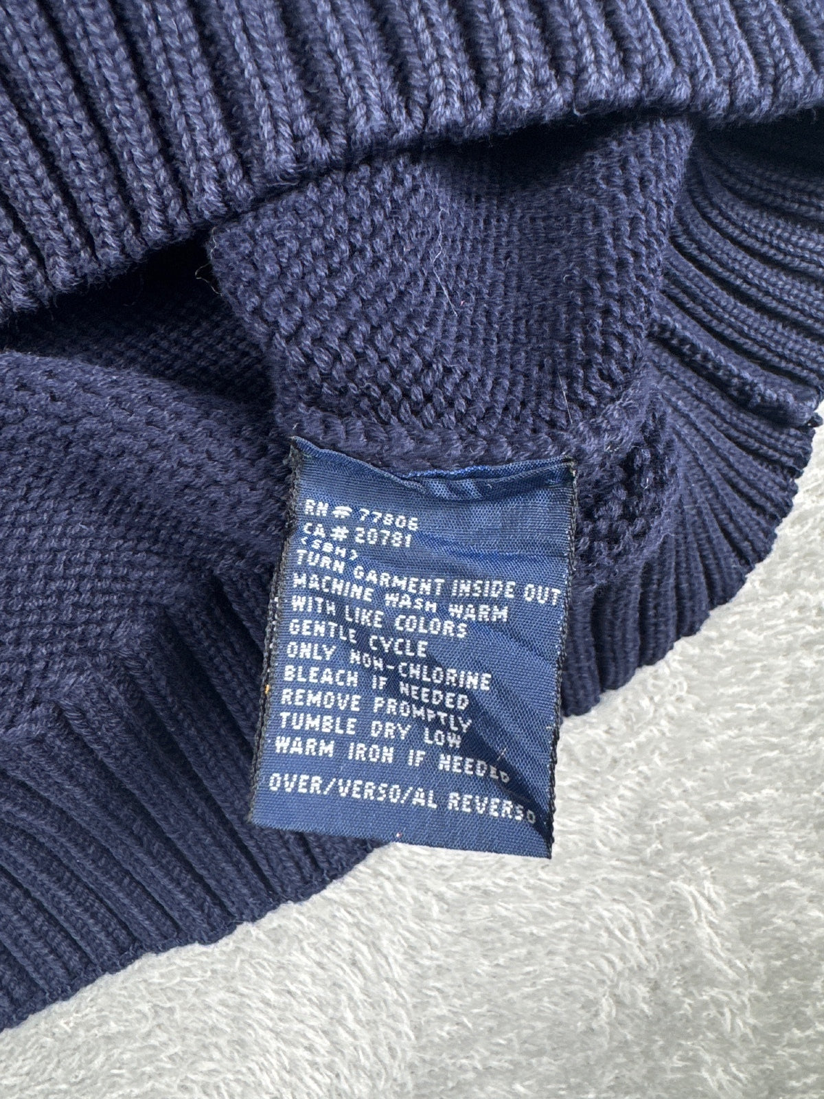 Tommy Hilfiger Navy Blue Cotton Crew Neck Sweater Size XL