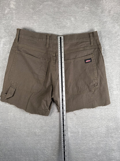 Dickies Brown Work Off cut Shorts Size 32 with Utility Loop