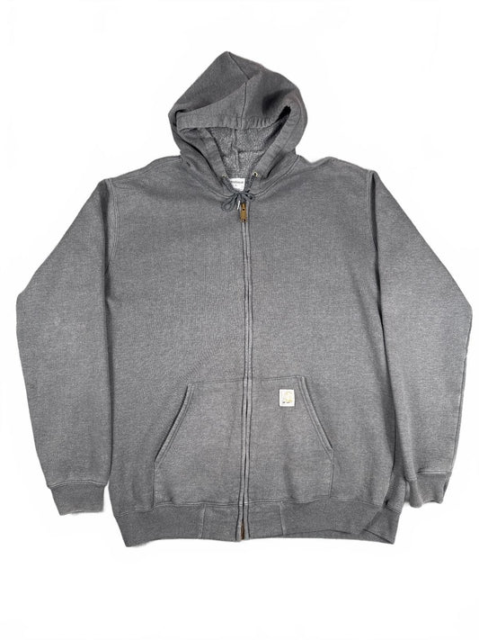 Carhartt Grey Zip-Up Hoodie Sweatshirt Size Large