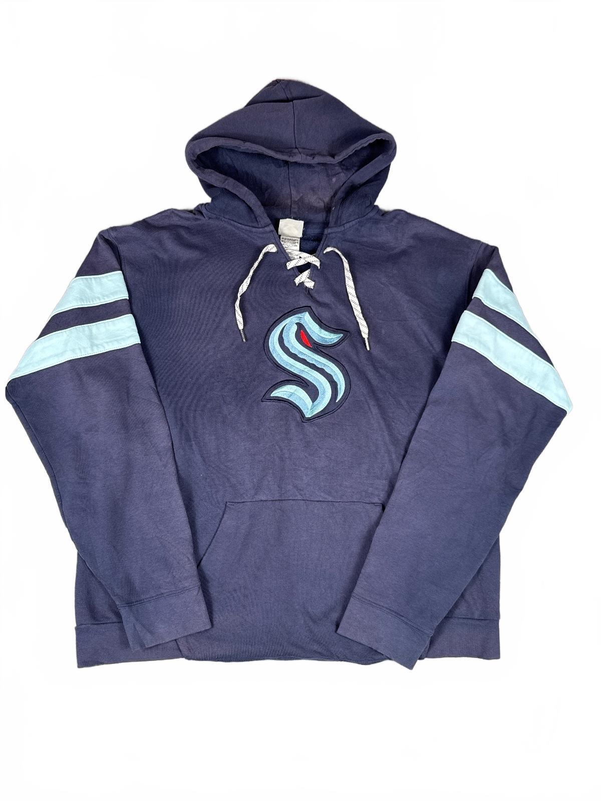 Southpaw Navy Blue Hoodie with Light Blue Stripes - 2XL