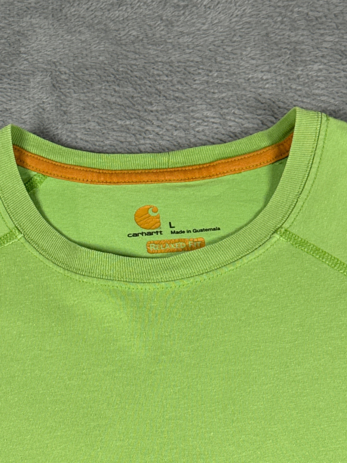 Carhartt Force Short Sleeve Lime Green Pocket T-Shirt Size L