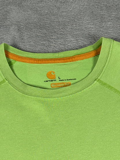 Carhartt Force Short Sleeve Lime Green Pocket T-Shirt Size L