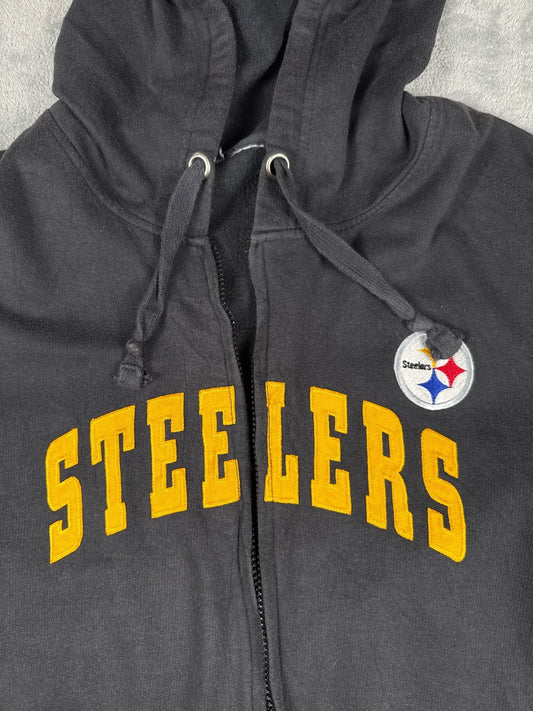 Pittsburgh Steelers Zip-Up Hoodie Sweatshirt Black Yellow