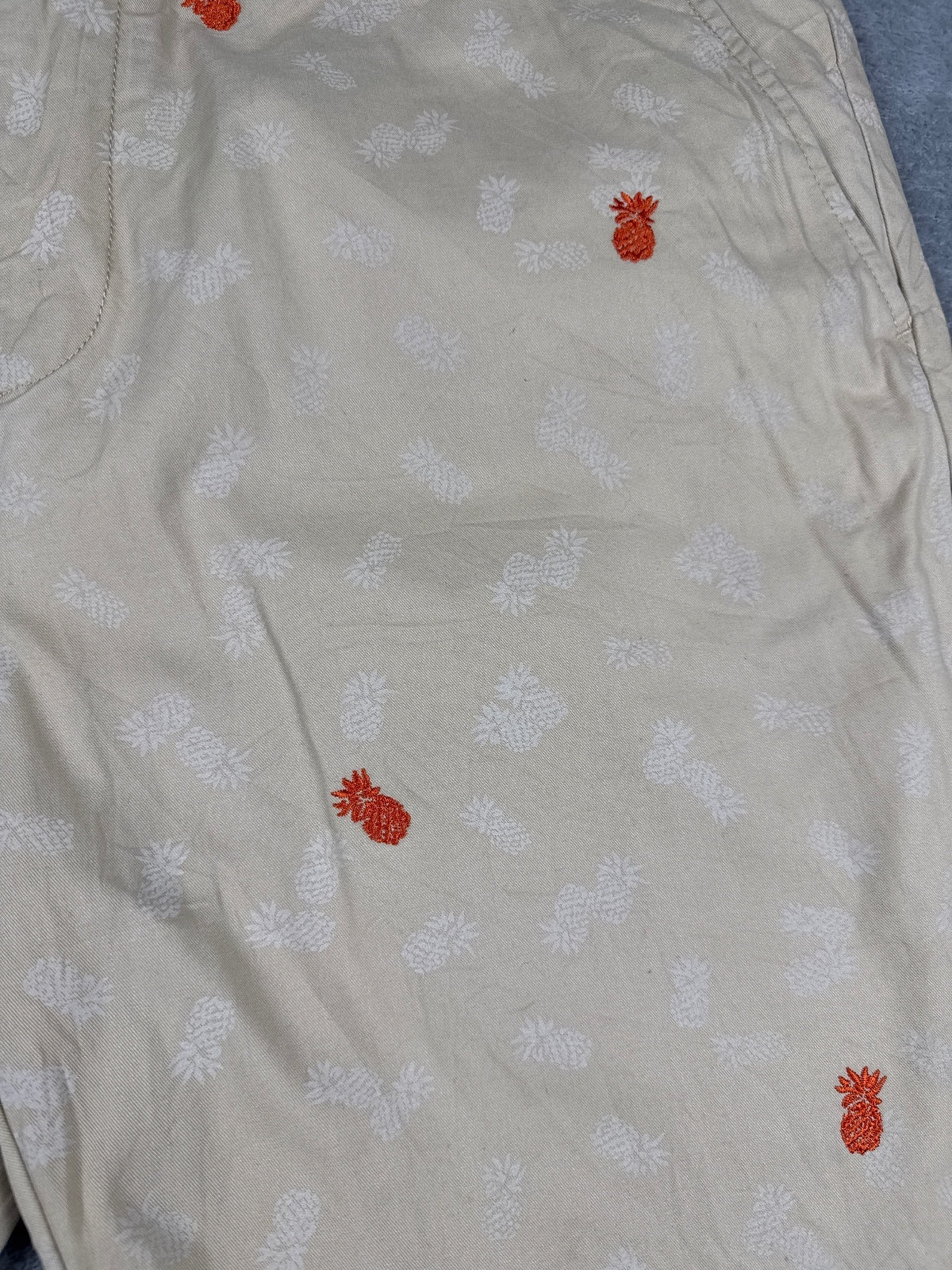 Tommy Hilfiger Beige Pineapple Embroidered Shorts W38