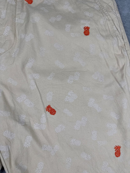 Tommy Hilfiger Beige Pineapple Embroidered Shorts W38