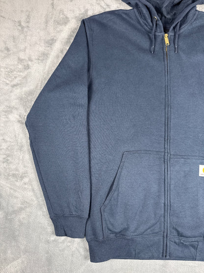 Carhartt Loose Fit Medium Navy Blue Zip-Up Hoodie Sweatshirt