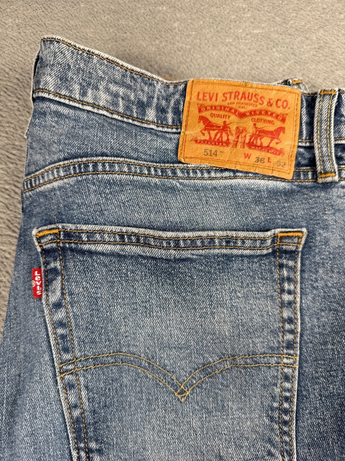 Levi's 514 Straight Fit Blue Denim Jeans W36 L32