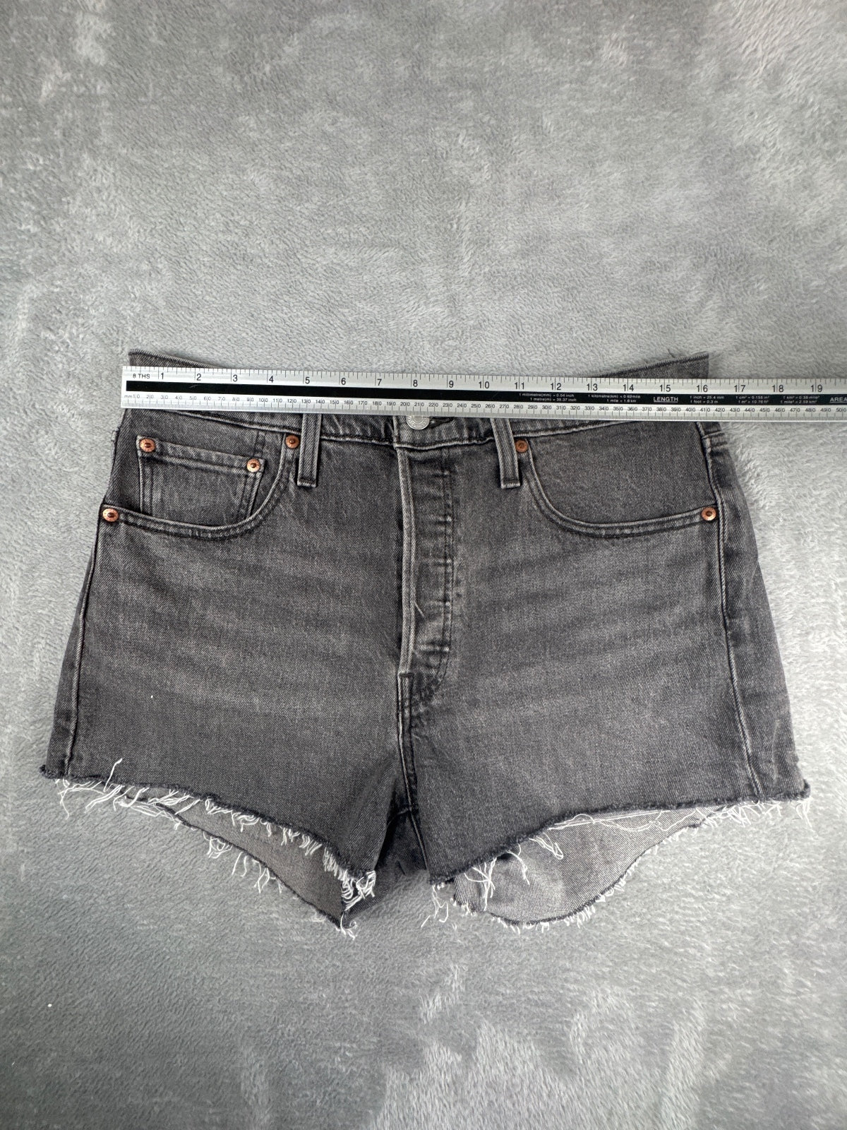 Levi's 501 Grey Denim Cutoff Shorts W31