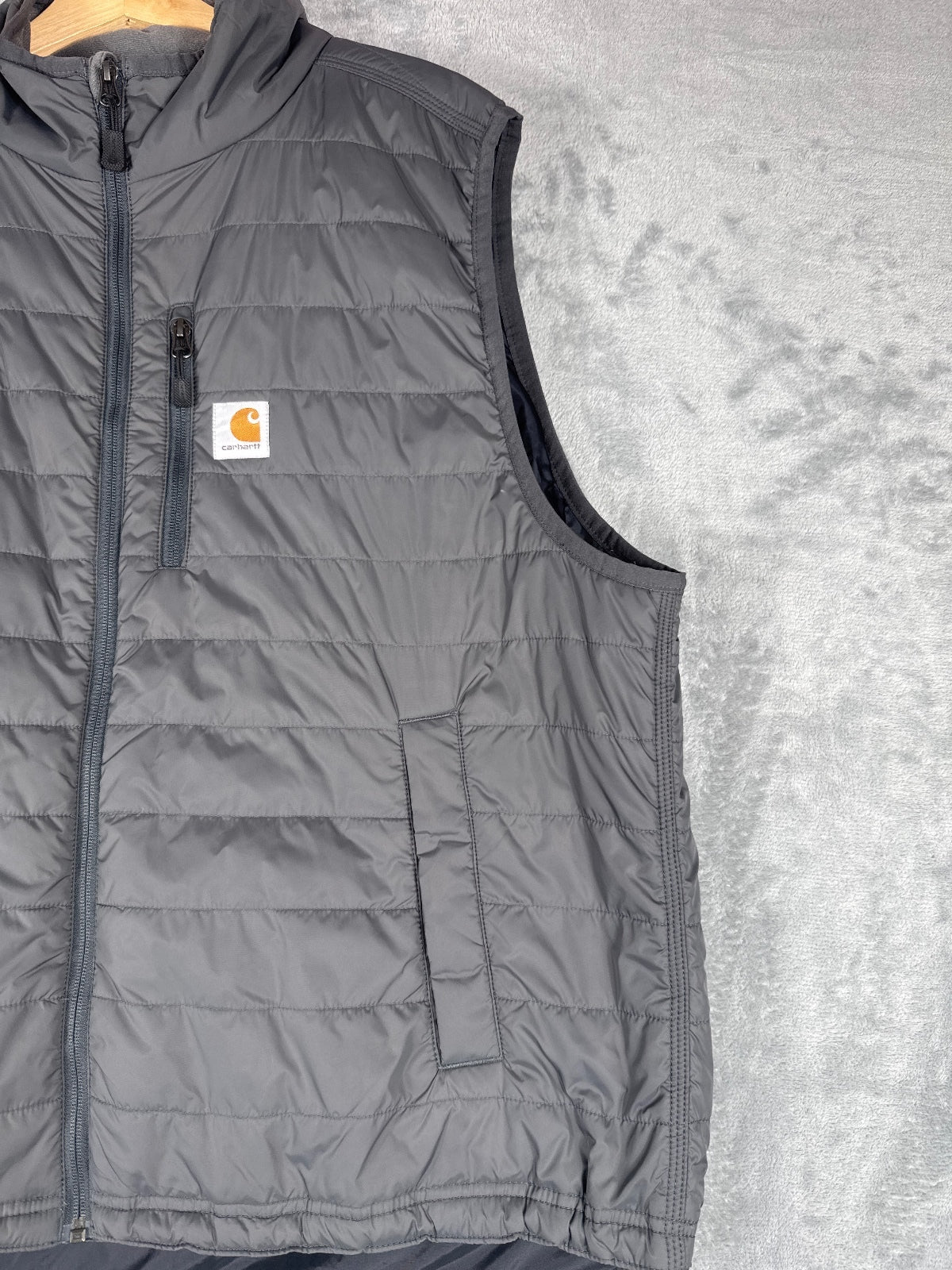 Carhartt Rain Defender 2XL Relaxed Fit Puffer Vest in Gray