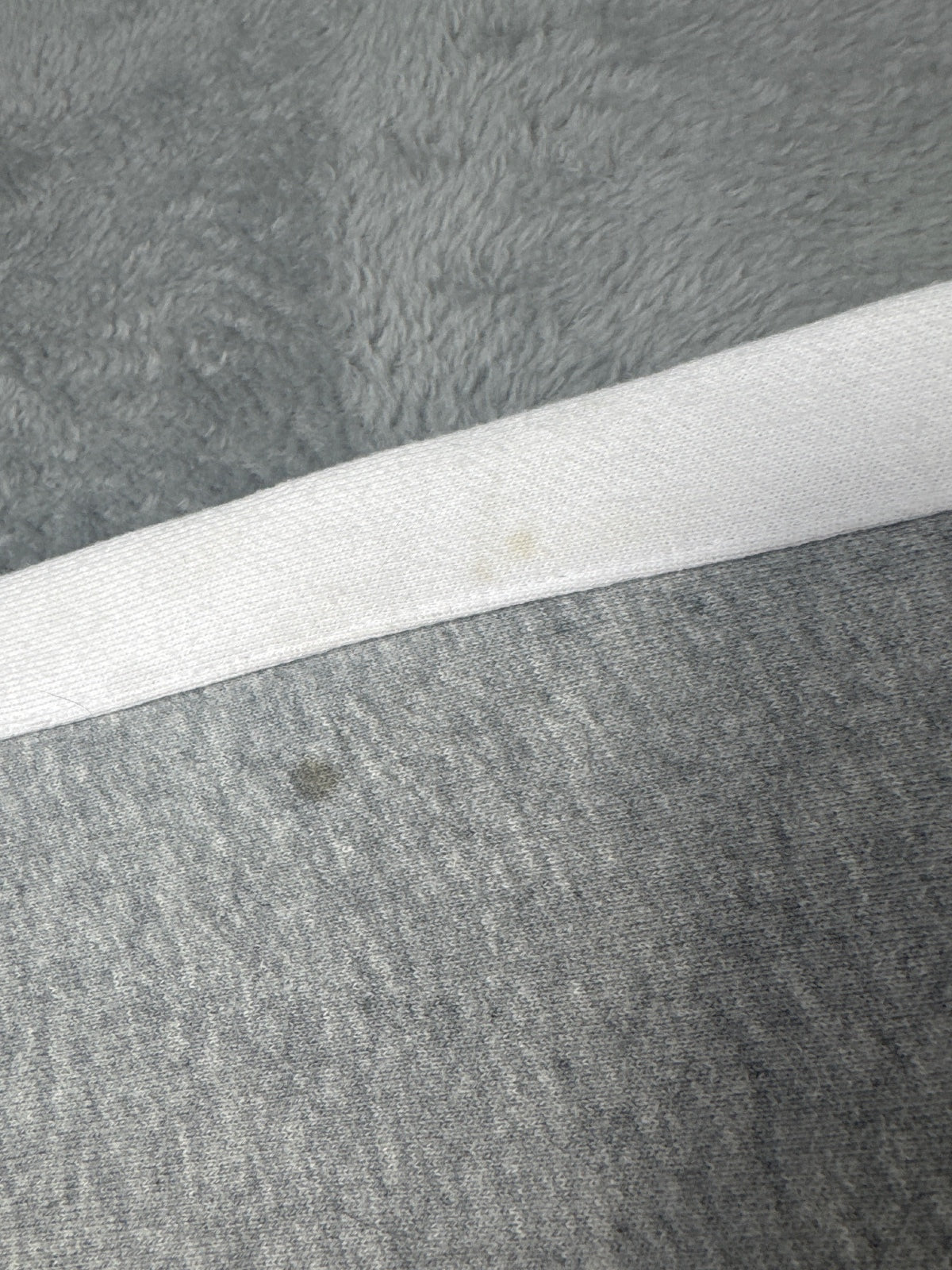 Stussy Grey and White Cropped Quarter Zip Sweatshirt Size 6