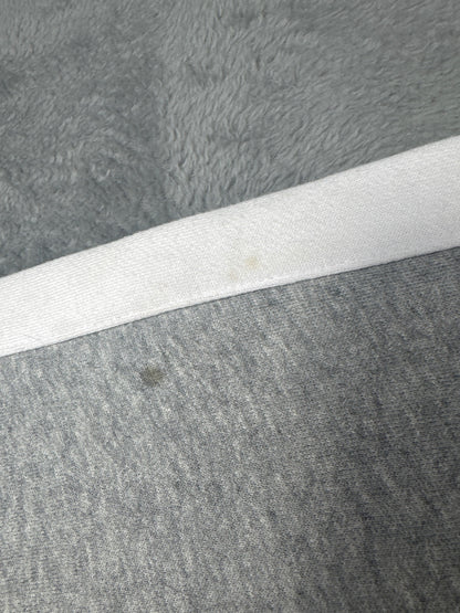 Stussy Grey and White Cropped Quarter Zip Sweatshirt Size 6