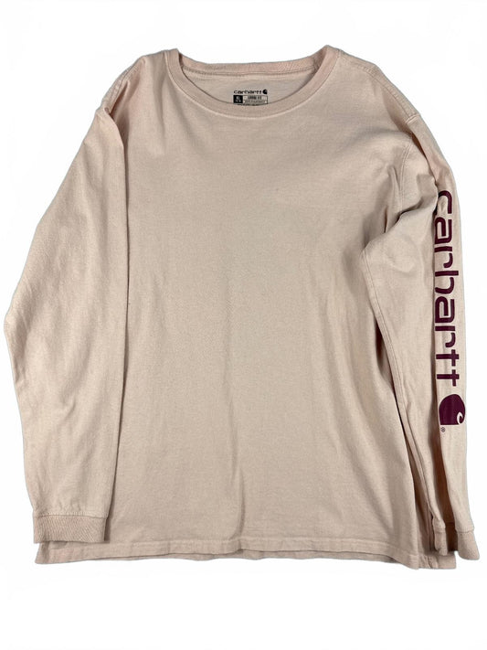 Carhartt XL Loose Fit Long Sleeve T-Shirt in Light Pink with