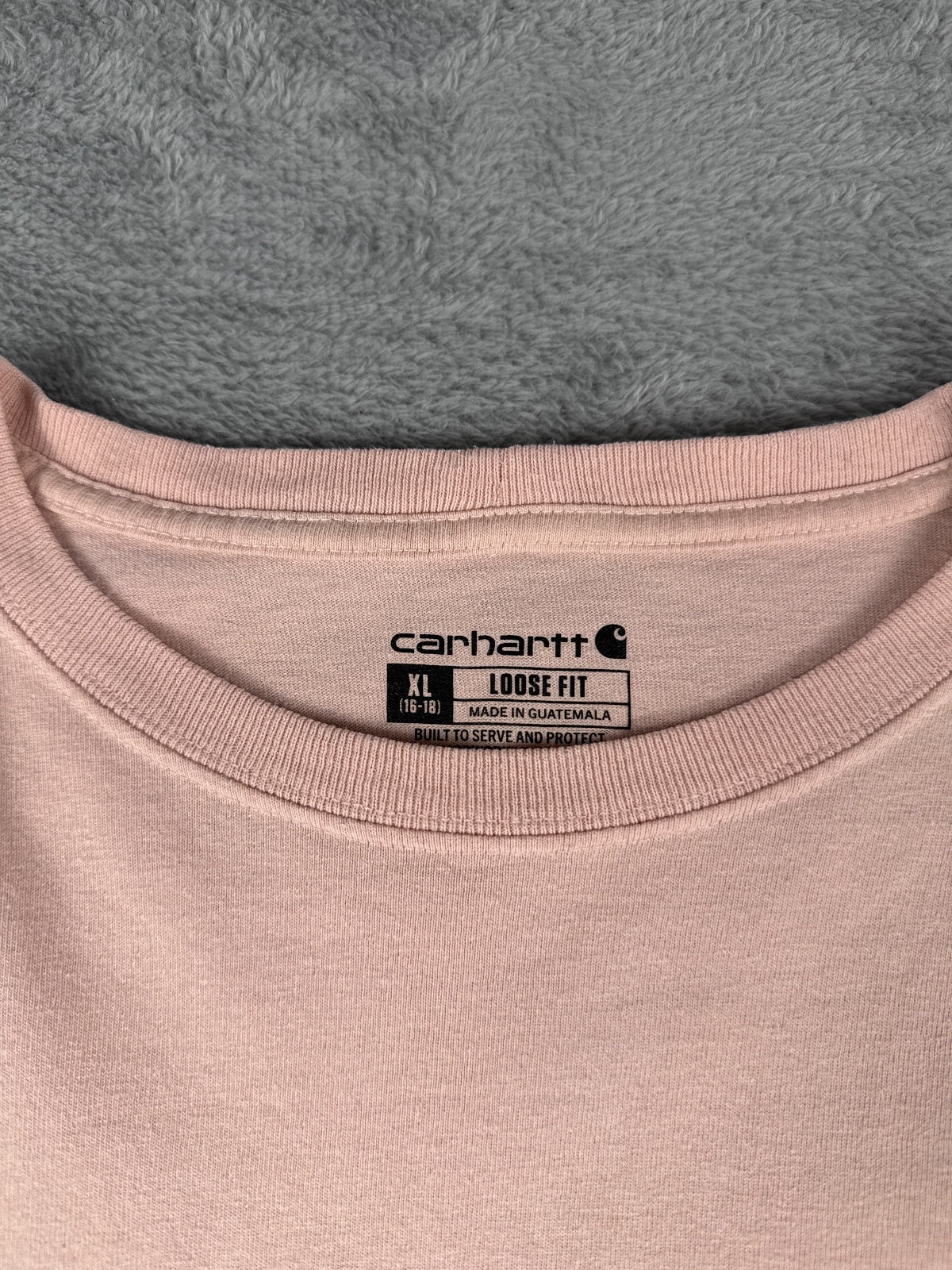 Carhartt XL Loose Fit Long Sleeve T-Shirt in Light Pink with