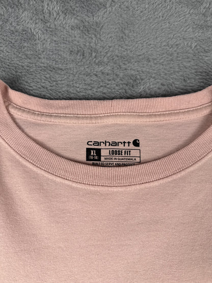 Carhartt XL Loose Fit Long Sleeve T-Shirt in Light Pink with