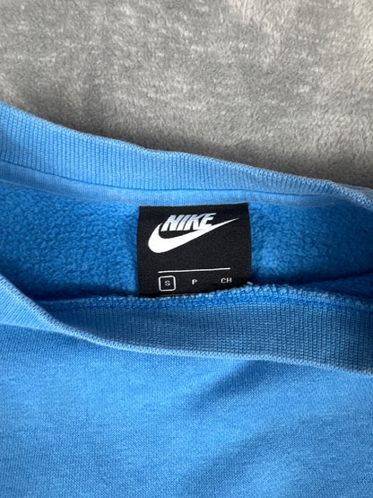 Nike Blue Crewneck Sweatshirt with White Logo, Size Small