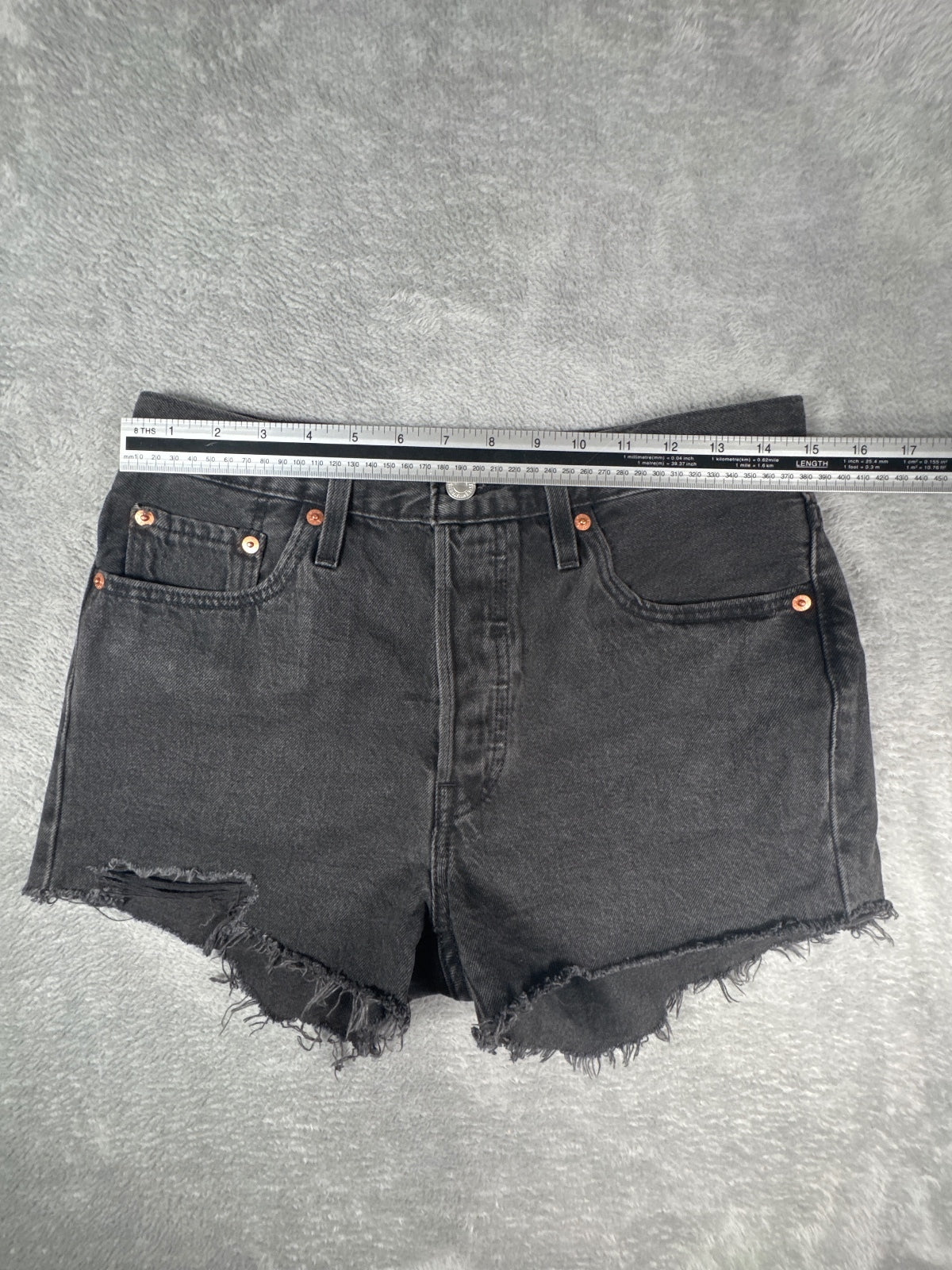 Levi's 501 Black Denim Cutoff Shorts W28