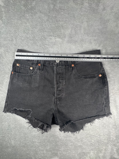 Levi's 501 Black Denim Cutoff Shorts W28