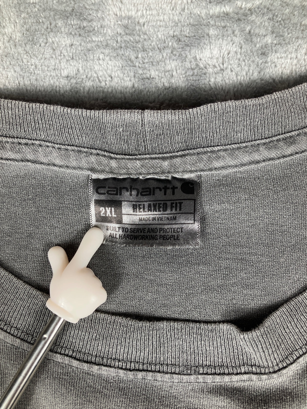 Carhartt Relaxed Fit Grey Pocket Vintage T-Shirt Size 2XL