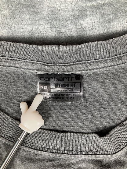 Carhartt Relaxed Fit Grey Pocket Vintage T-Shirt Size 2XL