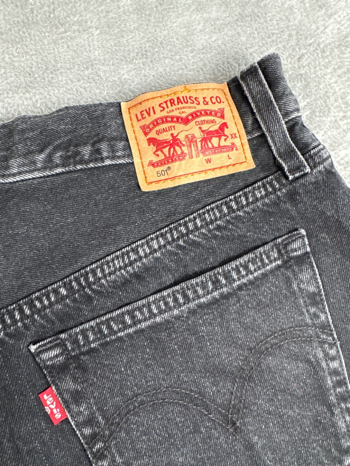 Levi's 501 Black Denim Cutoff Shorts W30