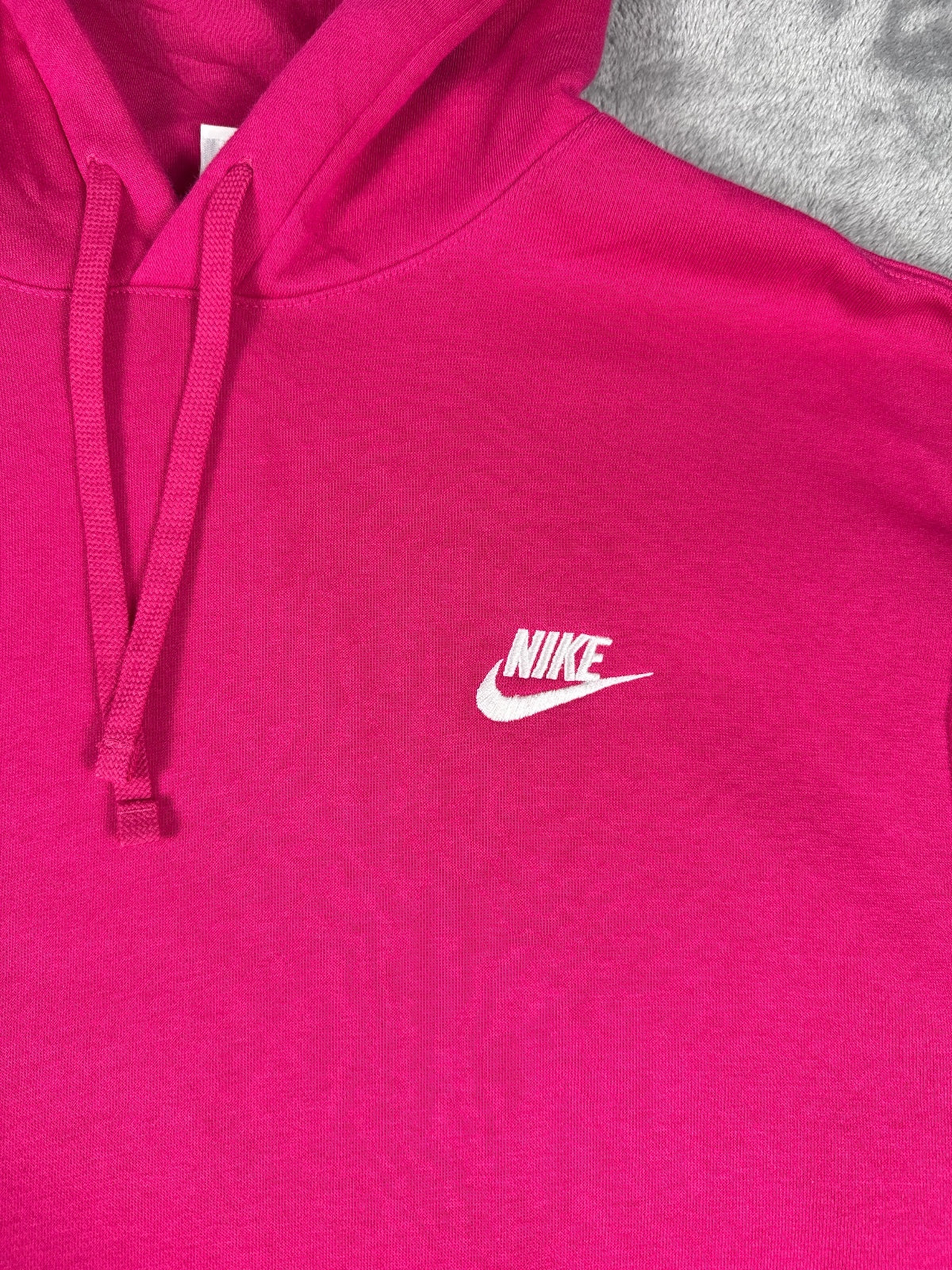 Nike Pink Pullover Hoodie with Front Pocket and Drawstring L