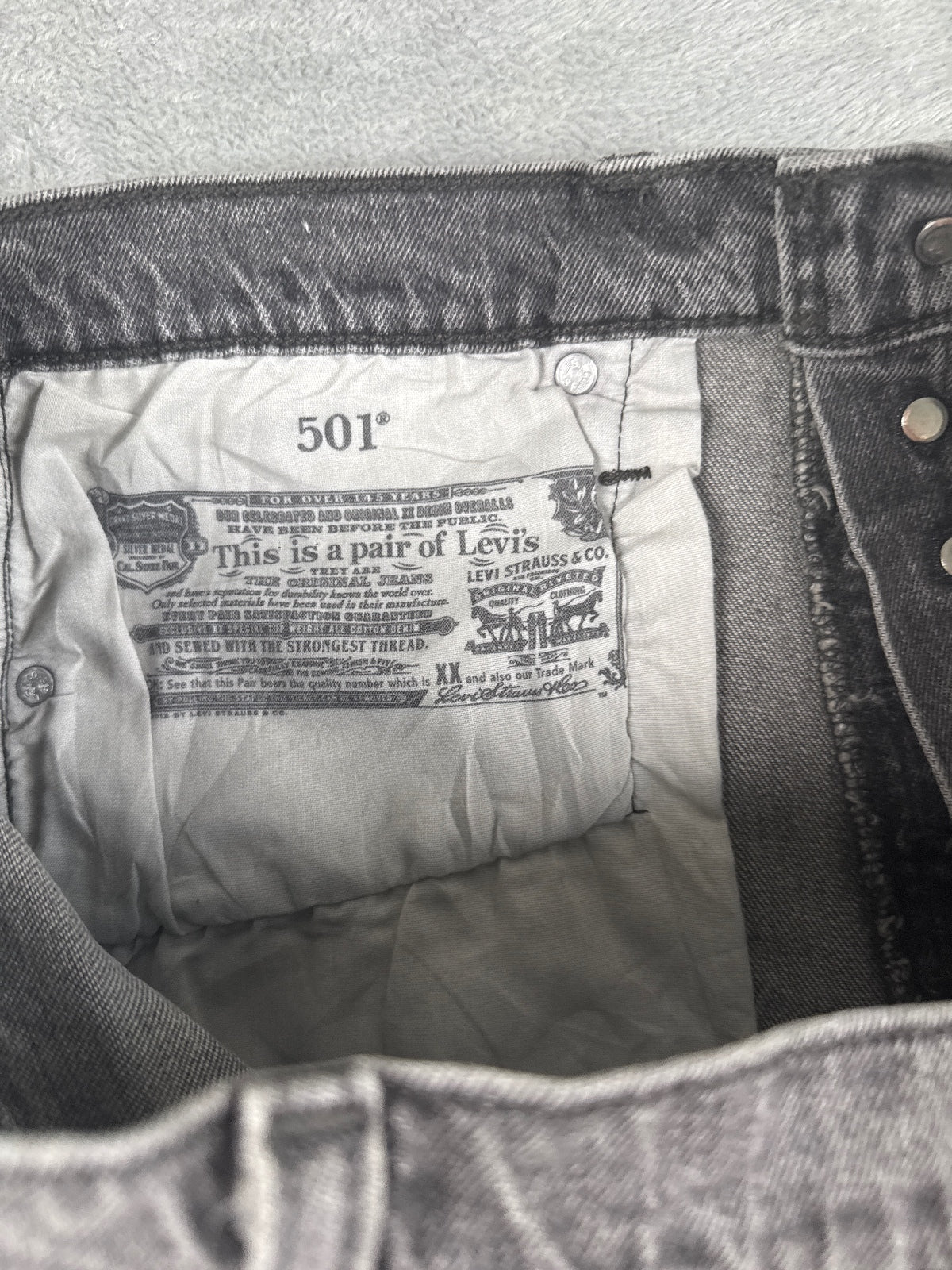Levi's 501 Grey Denim Cutoff Shorts W31