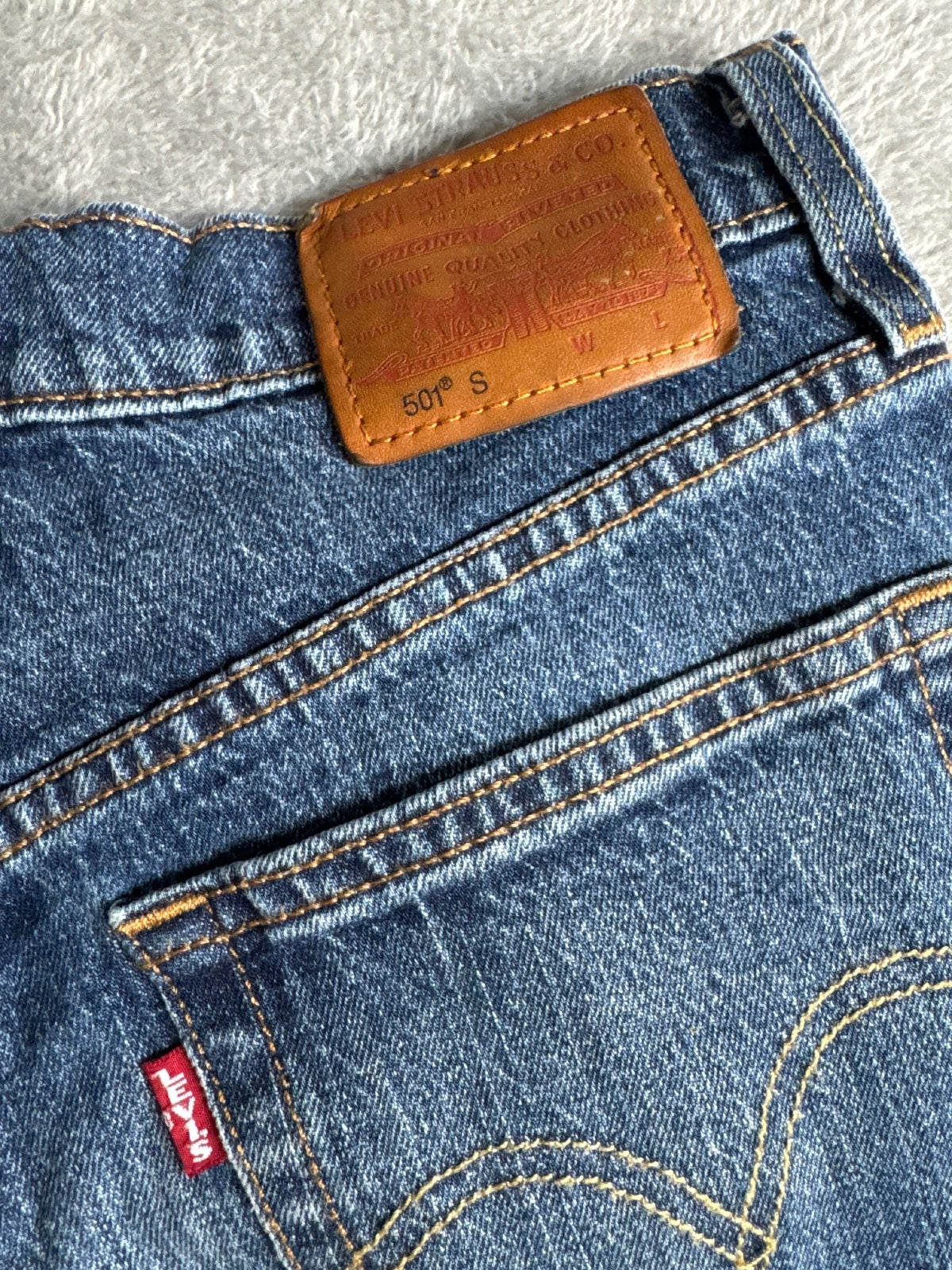 Levi's Premium Capital E 501 Blue Denim Cutoff Shorts W25