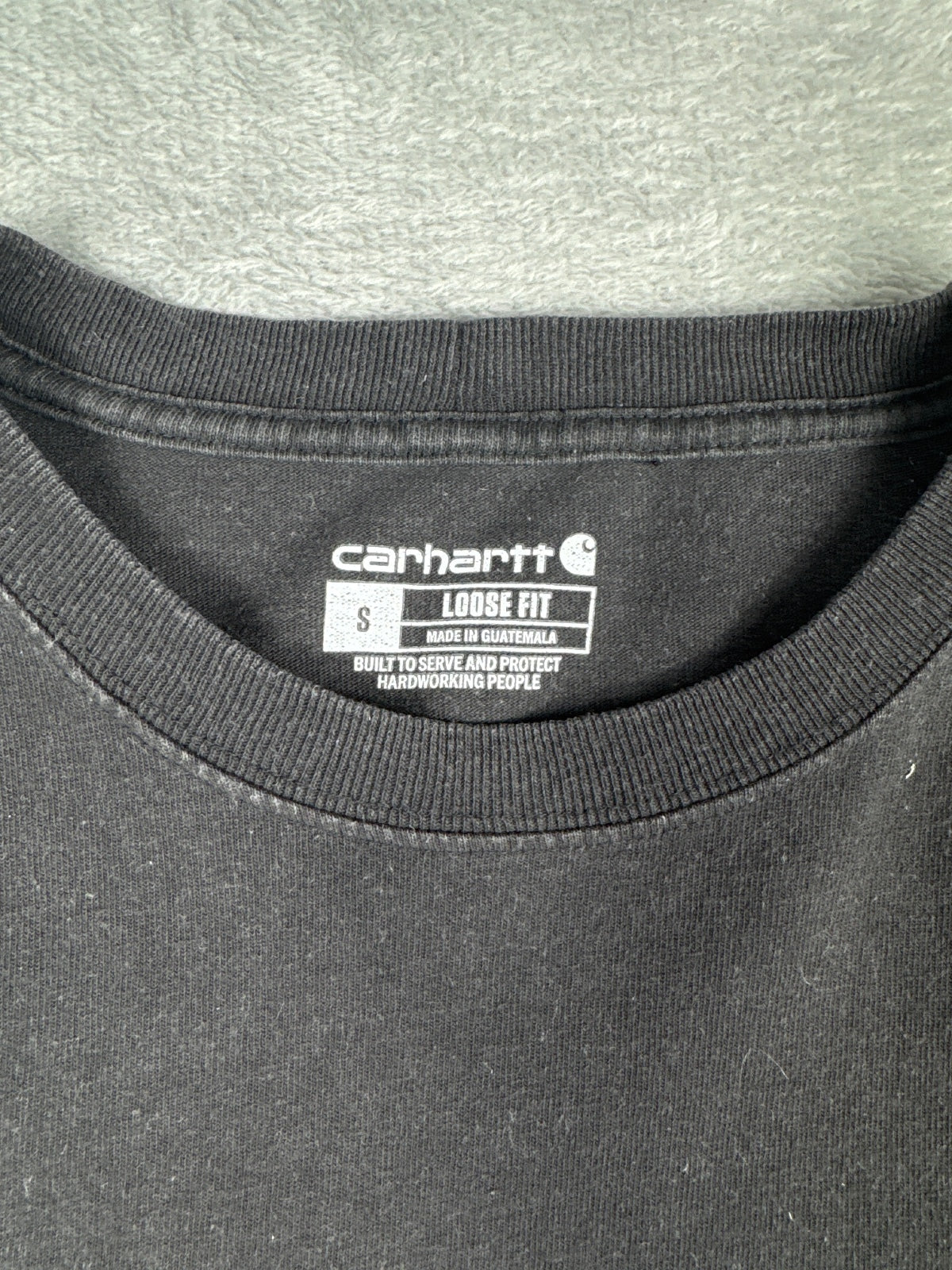 Carhartt Loose Fit Black Long Sleeve T-Shirt Size S