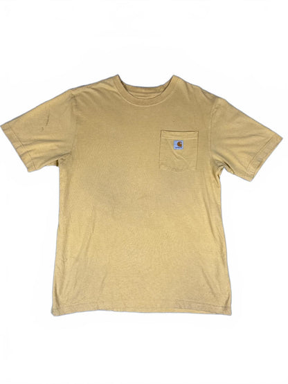 Vintage Carhartt Workwear Yellow Pocket T-Shirt - Large