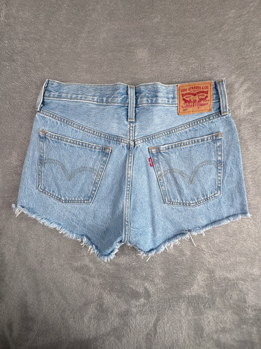 Levi's 501 Light Blue Denim Cutoff Shorts W28