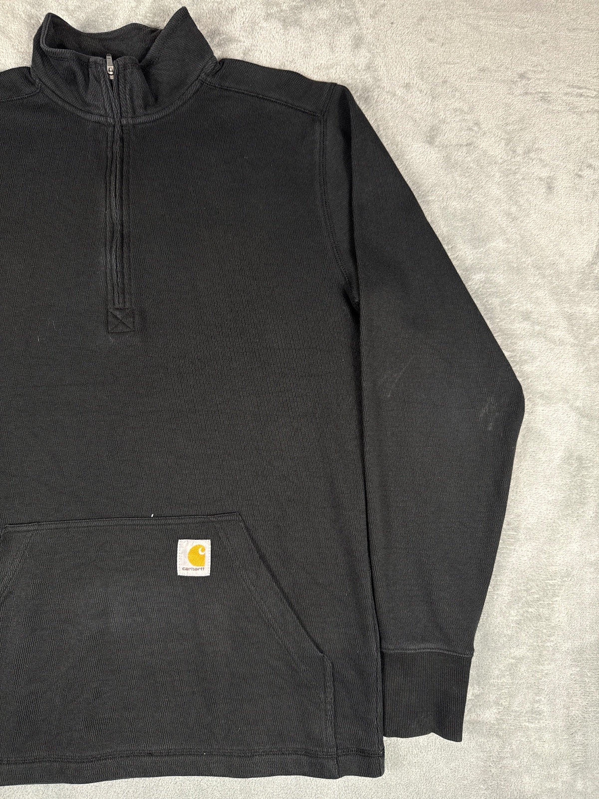 Carhartt Relaxed Fit Black Half-Zip Pullover Sweatshirt S