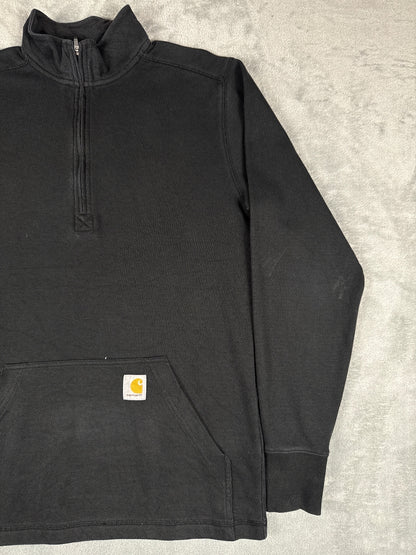Carhartt Relaxed Fit Black Half-Zip Pullover Sweatshirt S