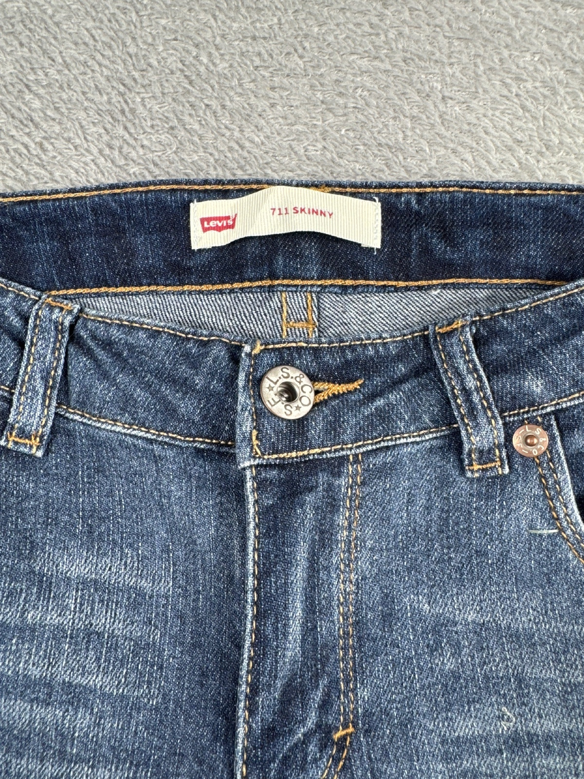 Levi's 711 Skinny Blue Denim Jeans Size 14 Regular