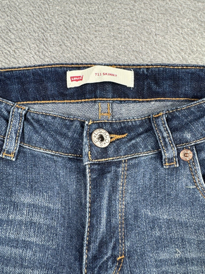 Levi's 711 Skinny Blue Denim Jeans Size 14 Regular